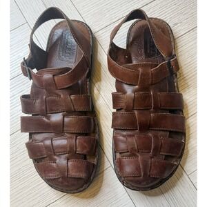 Born Men's Brown Leather Murphy Closed Toe Sandals W Buckle 11 Outdoor Vacation